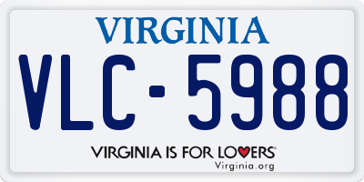 VA license plate VLC5988
