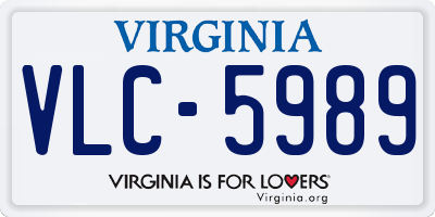 VA license plate VLC5989