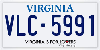 VA license plate VLC5991
