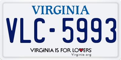 VA license plate VLC5993