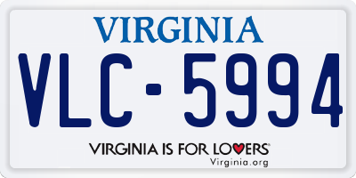 VA license plate VLC5994
