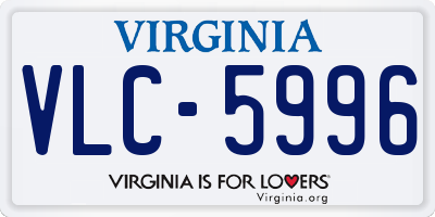 VA license plate VLC5996