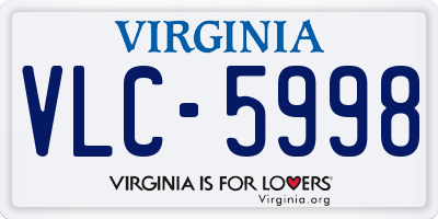 VA license plate VLC5998