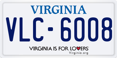 VA license plate VLC6008