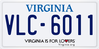 VA license plate VLC6011