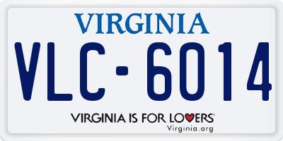 VA license plate VLC6014
