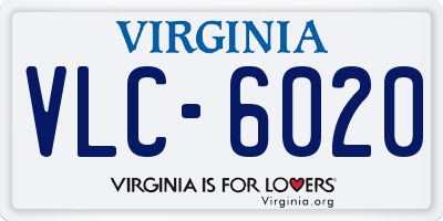 VA license plate VLC6020