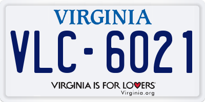 VA license plate VLC6021