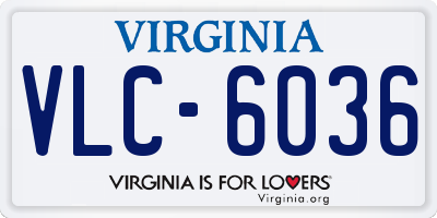 VA license plate VLC6036