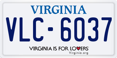 VA license plate VLC6037