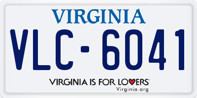 VA license plate VLC6041