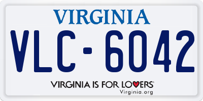 VA license plate VLC6042