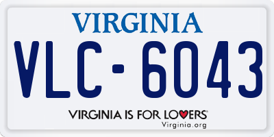 VA license plate VLC6043
