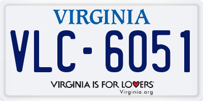 VA license plate VLC6051