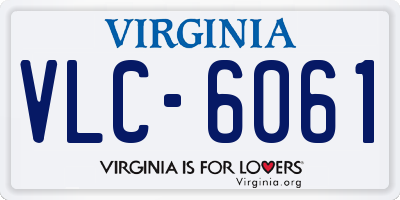 VA license plate VLC6061