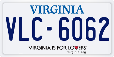 VA license plate VLC6062