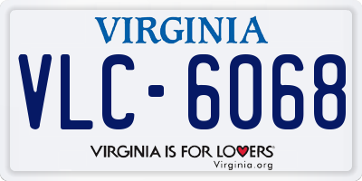 VA license plate VLC6068