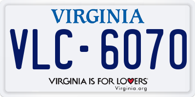 VA license plate VLC6070