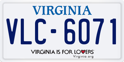 VA license plate VLC6071