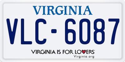VA license plate VLC6087