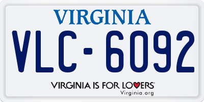 VA license plate VLC6092