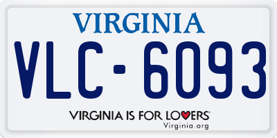 VA license plate VLC6093