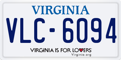 VA license plate VLC6094