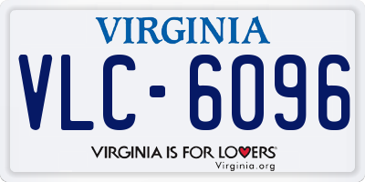 VA license plate VLC6096