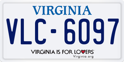 VA license plate VLC6097