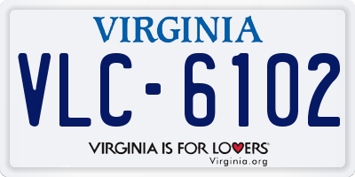 VA license plate VLC6102