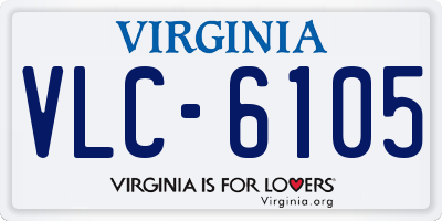 VA license plate VLC6105