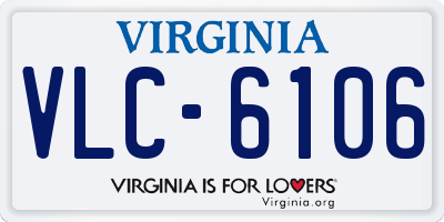 VA license plate VLC6106