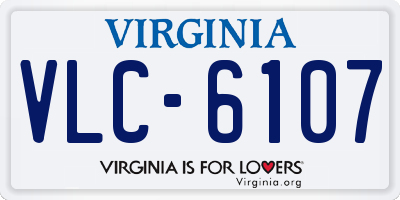VA license plate VLC6107