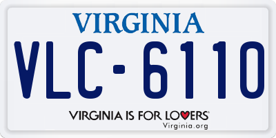 VA license plate VLC6110
