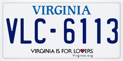 VA license plate VLC6113