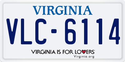 VA license plate VLC6114