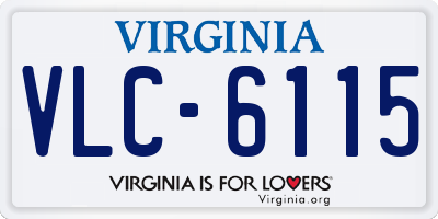 VA license plate VLC6115