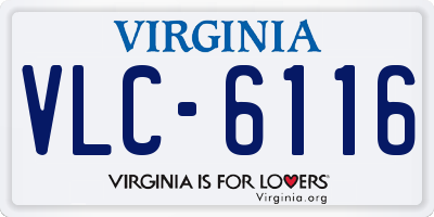 VA license plate VLC6116