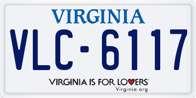 VA license plate VLC6117