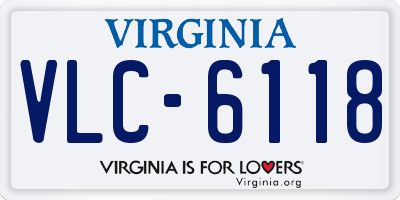 VA license plate VLC6118