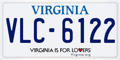 VA license plate VLC6122