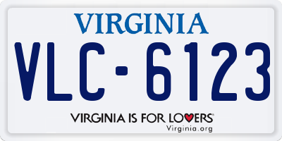 VA license plate VLC6123