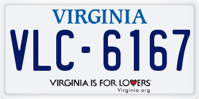 VA license plate VLC6167