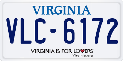 VA license plate VLC6172