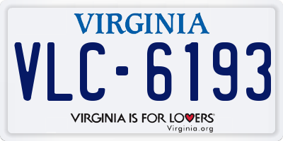 VA license plate VLC6193