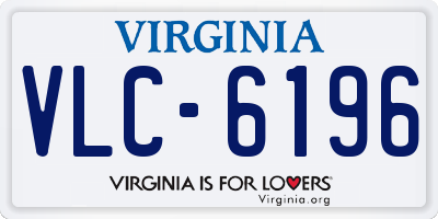 VA license plate VLC6196