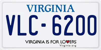 VA license plate VLC6200