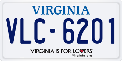 VA license plate VLC6201