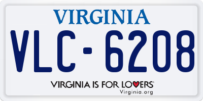VA license plate VLC6208