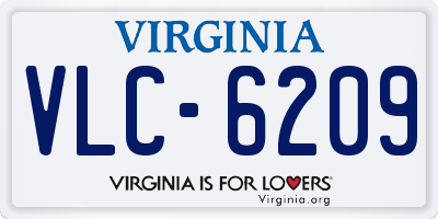 VA license plate VLC6209